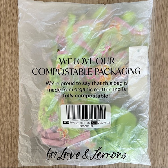 NWT For Love & Lemons Sunset Butterfly Teddy XS Pink Multi - Picture 6 of 8